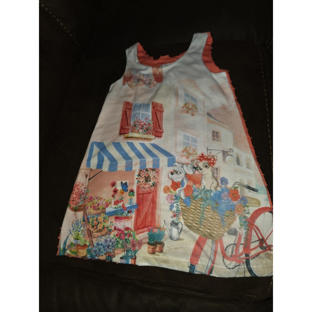 Mayoral girls puppy floral riding bikes dress size 3t